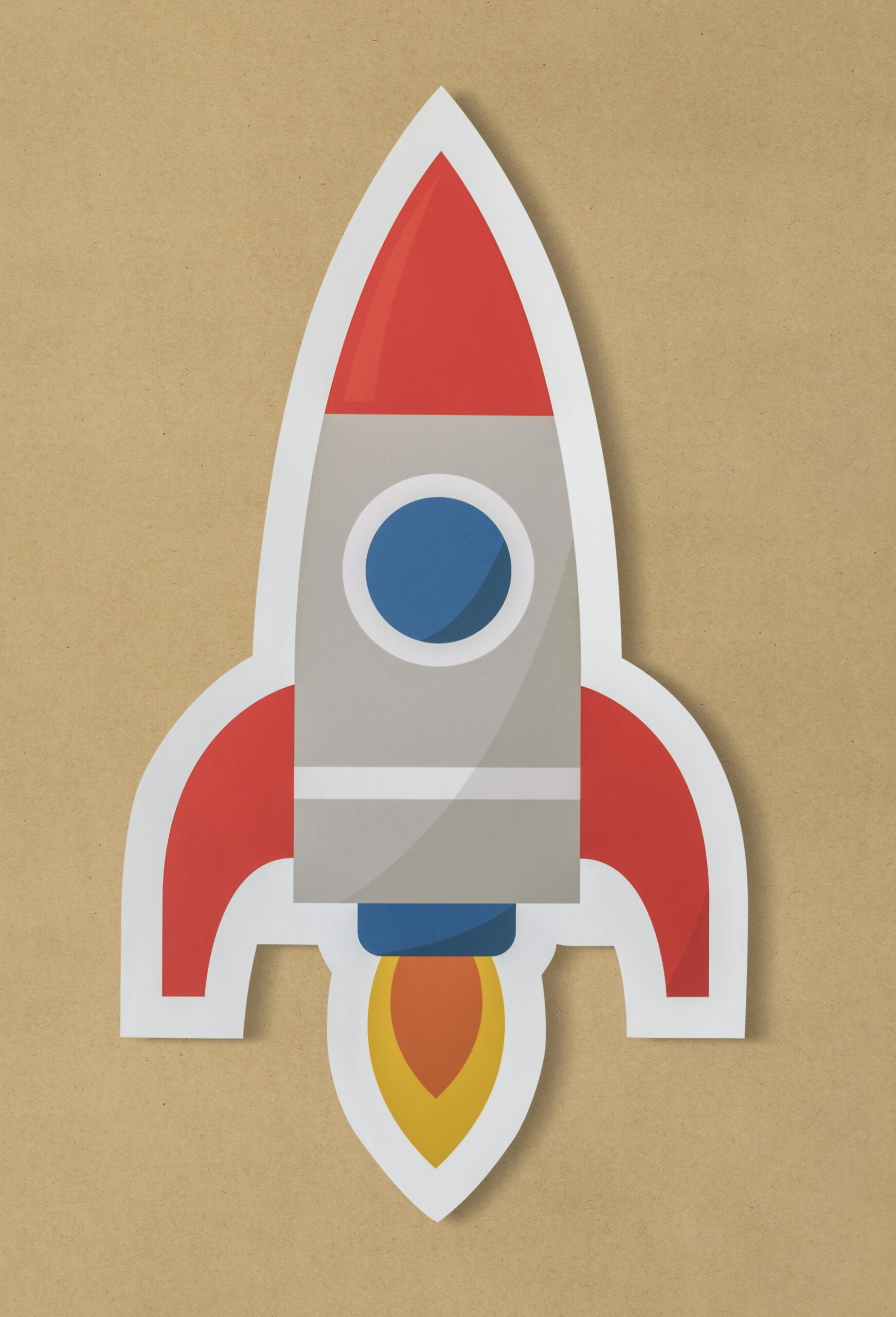 Business launching rocket ship icon