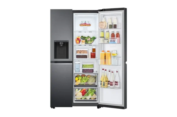 635L Side-by-Side Fridge in Matte Black Finish