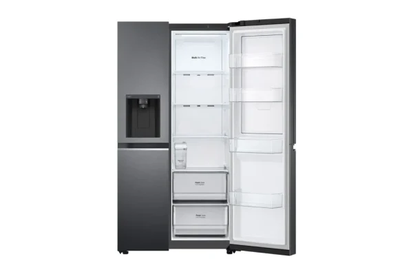 635L Side-by-Side Fridge in Matte Black Finish