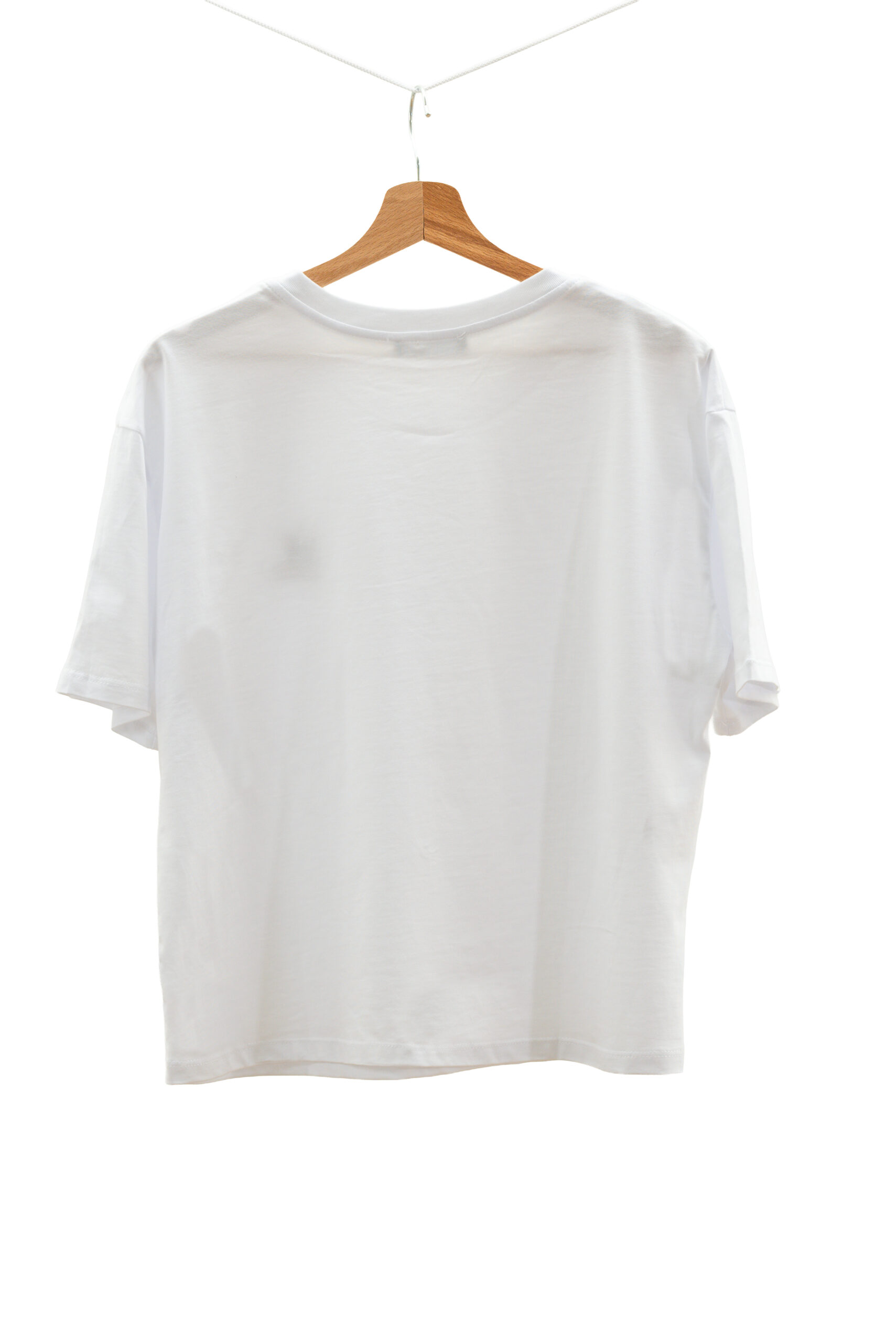 Women's white t-shirt with dog embroidery