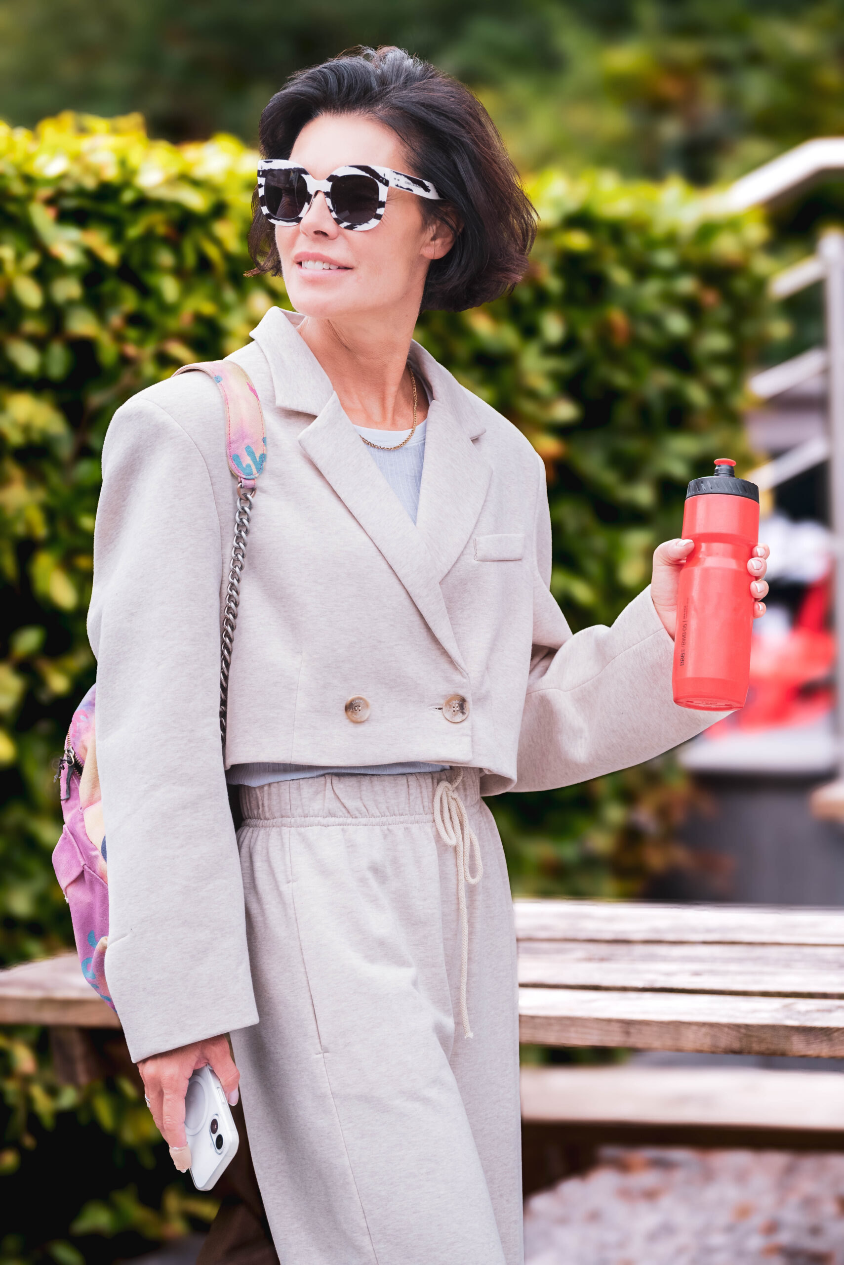 Women’s Set – Cropped Blazer with & Wide-Leg Trousers