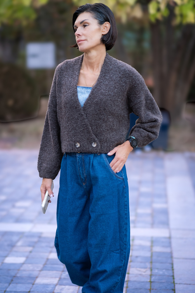 Bonheurs Fashion Warm sweater mohair graphite front