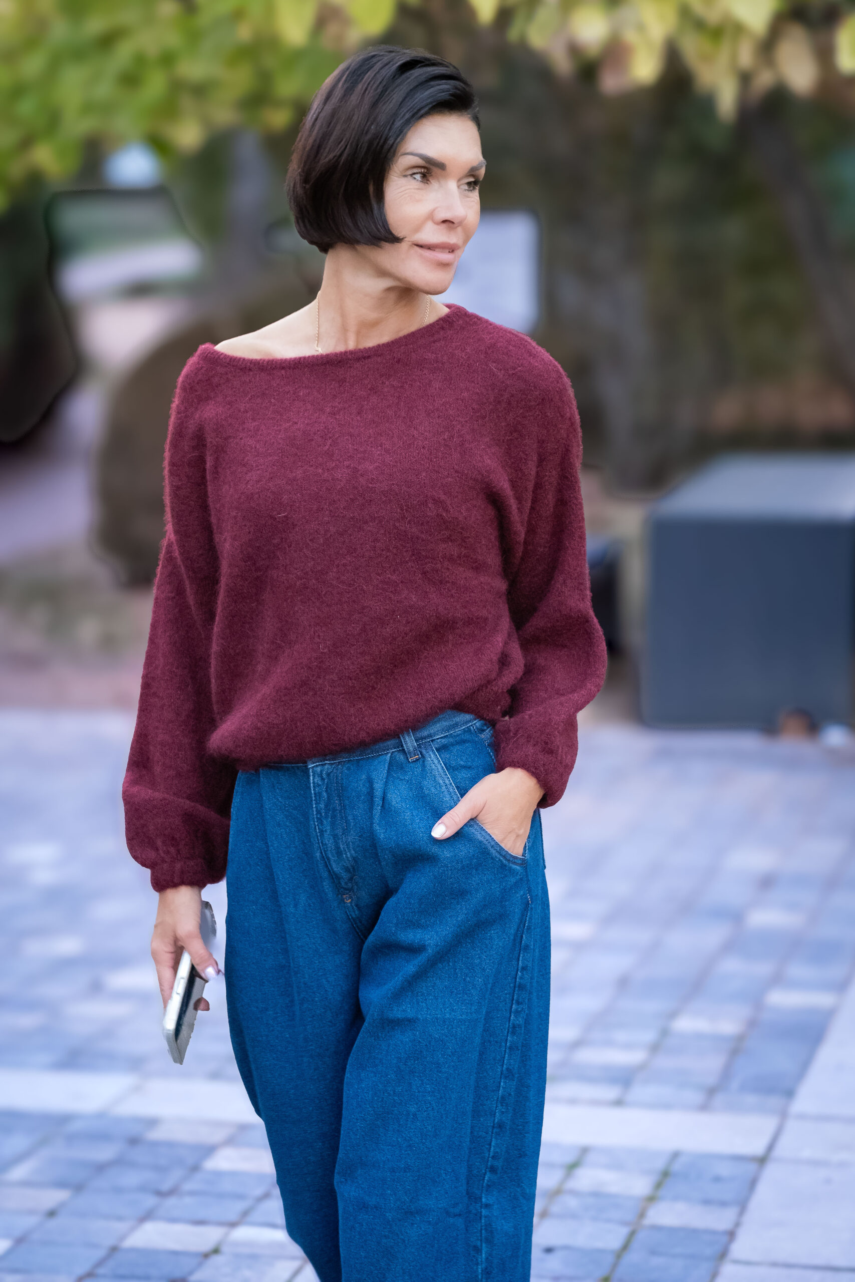 Bonheurs Fashion Mohair sweater burgundy