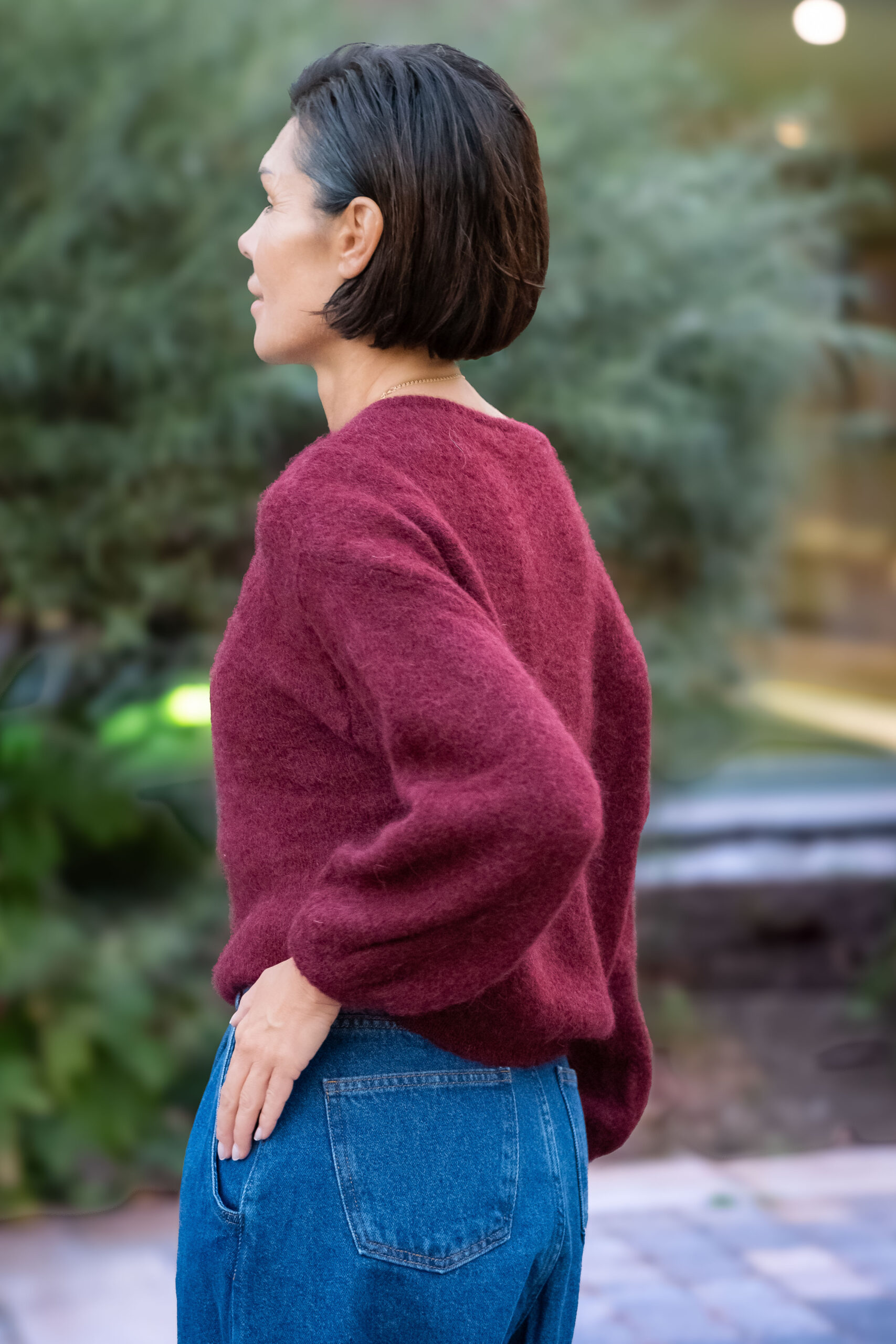 Bonheurs Fashion mohair sweater burgundy